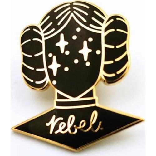 Princess Leia Feminist Rebel Brooch Pins Enamel Metal Badges Lapel Pin Brooches Jackets Jeans Fashion Jewelry Accessories
