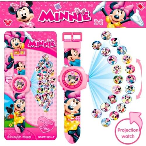 Disney Mickey spiderman 20 figure projection toy Childrens watch Cartoon Electronic Watch Boys and Girls Watches birthday gifts