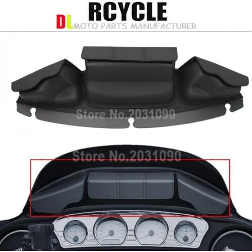 Black 3-Pockets Motorbike Fairing Windshield Bag For Harley Electra Street Glide Touring Bike 2014-2018 Motorcycle