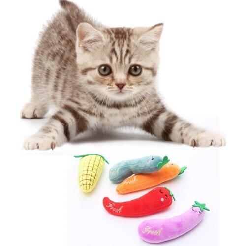 Pet Cat Vegetable Series Plush Toys Contain Cat Mint Teeth Grinding Catnip Toys Funny Interactive Plush Cat Toy New