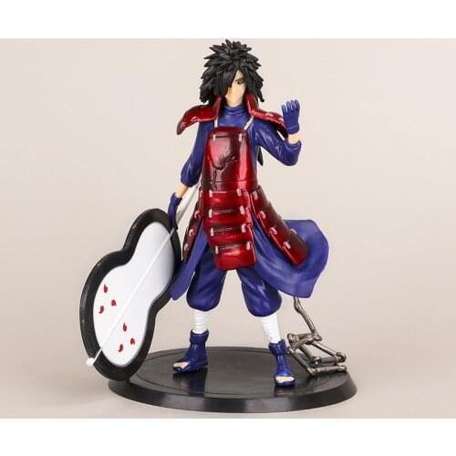 17CM Naruto ninja Sasuke Uchiha Madara Action Figures Anime Figurines doll Model Toys Birthday cake car Collection Ornaments