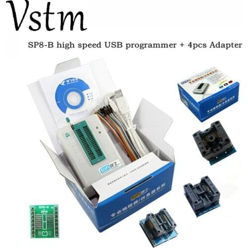 Hot!!SOFI SP8-B high speed usb programmer+4cs adapter (93/24/25/BR90/ flash eeprom),over 5000 chips have also SP8-A SP8-F SP16-B