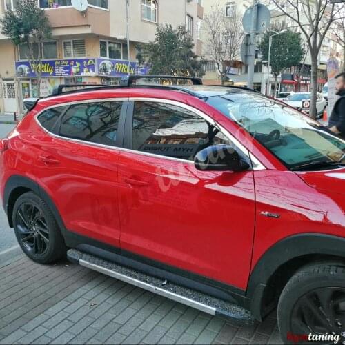 For Hyundai Tuscon 2015 2016 2017 2018 2019 2020 Chrome Window Framework Full Covering Sport Accessory Frame Bodykit Sticker