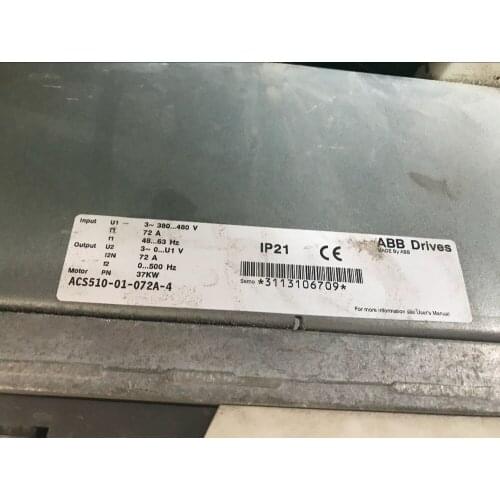 ACS510-01-072A-4 37KW inverter Good appearance , 90% new ,90 days warranty , in stock free shipping