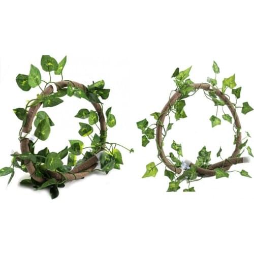 Artificial Flocking Moss Rockery Reptile Climbing Branch Flexible Jungle 3.28ft Rattan 1Pc Vine Reptiles Terrarium Habitat