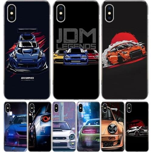 Cool Japan JDM Sports Car Comic Cover Phone Case For Iphone 11 12 Mini Pro 7 6 X 8 6S Plus XS MAX + XR 5S SE 10 9 Art TPU Coque