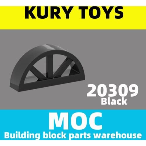 Kury Toys DIY MOC For 20309 100pcs Building block parts For Window 1 x 4 x 1 2/3 with Spoked Rounded Top For toy brick