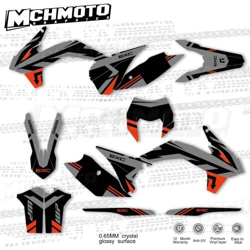 MCHMFGFull Graphics Decals Stickers Motorcycle Background Custom Number Name For KTM EXC SXF 125 250 2014 2015
