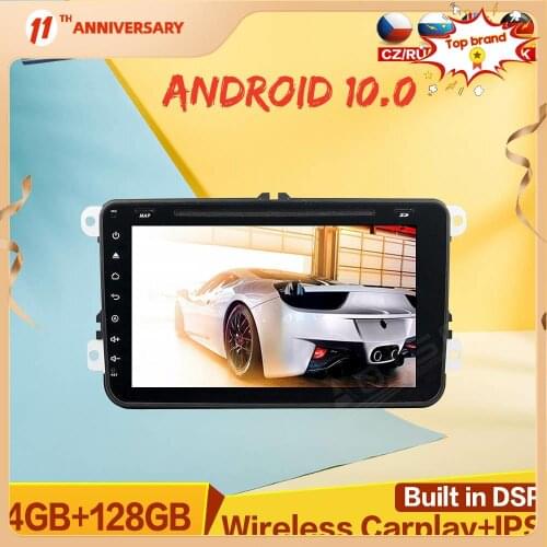 128GB Android 10 Car Video Multimedia Player for VW Volkswagen GOLF 5 MK6 Golf 6 Polo Passat CC Jetta Touran GPS Navigation DVD