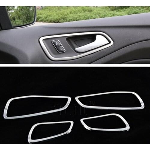 4Pcs New ABS Chrome Interior Inside Door Handle Cover For Ford ESCAPE KUGA 2013-2018