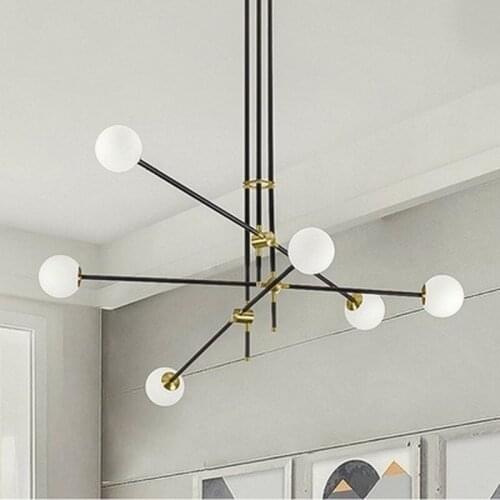 Nordic Led Minimalist Pendant Light Adjustable Iron Glass Ball Pendant Lights Living Room Bedroom Decor LED Lighting Fixtures