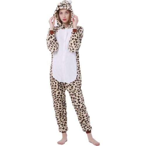 2020 New Adult Flannel Cosplay Costume Leopard Bear Onesie Costumes For Unisex Create Dance Fancy Pajama Halloween Party