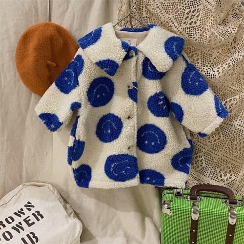 2021 new style girls boys printed thicken coat winter cotton fashion full sleeve kids jacket 1-7 years