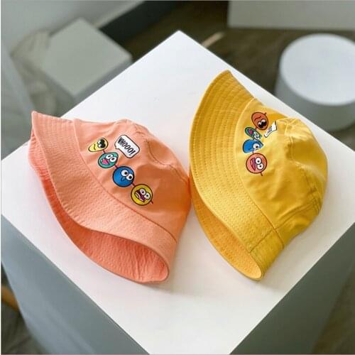 Childrens Bucket Hat New Candy Color Cartoon Summer Sunscreen Panama Sun Hat Outdoor Sports Travel Beach Fisherman Hat Hip Hop