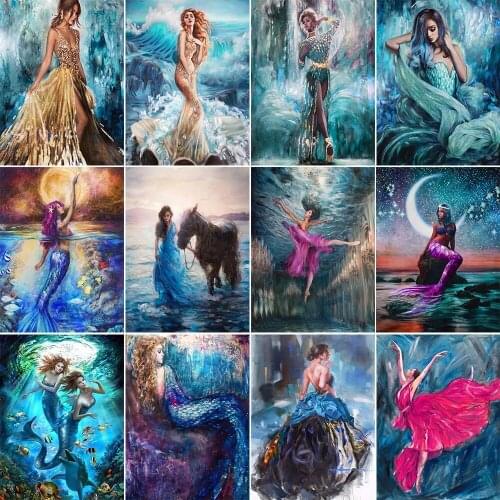 Complete Square/Round Diamond Painting Mermaid Art Beauty Picture Diamond Embroidery 5D Diy Mosaic Cross Stitch Decorative Paint