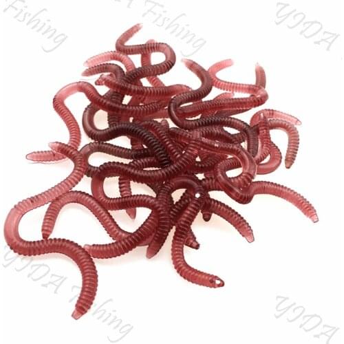 20Pcs 0.8g/13cm Soft Lure Silicone Fishing Simulation Earthworm Red Worms Artificial bloodworm Smell Lures Bait Fishing Tackle