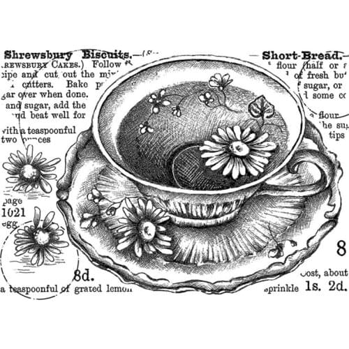 Clear Stamps Shrewsbury Biscuits Short Bread Cup Flowers Scented Tea For DIY Scrapbook Photo Album Craft Card 2021 New