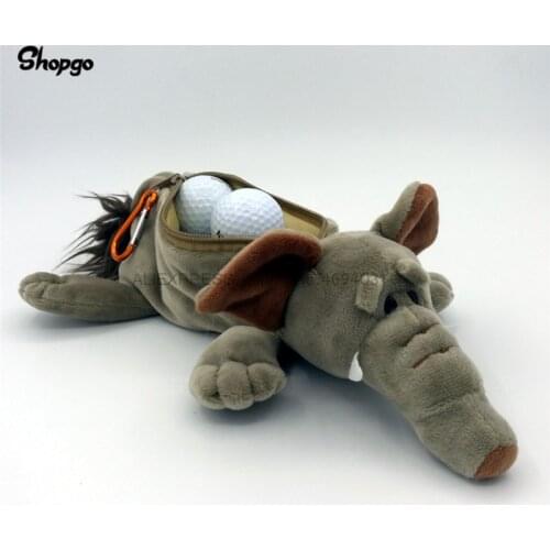 [Size 6-7pcs] Little Elephant Small Golf Ball Bag Animal Zipper Golf Bags Sporting Goods Mascot Novelty Cute Gift