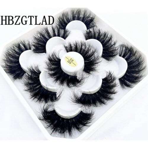 HBZGTLAD new 5 pairs natural false eyelashes fake lashes long makeup 3d mink lashes eyelash extension mink eyelashes for beauty