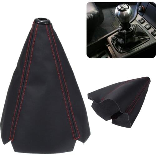Gear Shift Collars PU Leather Gear Stick Shift Shifter Knob Cover Boot Gaiter MT/AT For BMW For VW For Ford Universal Car