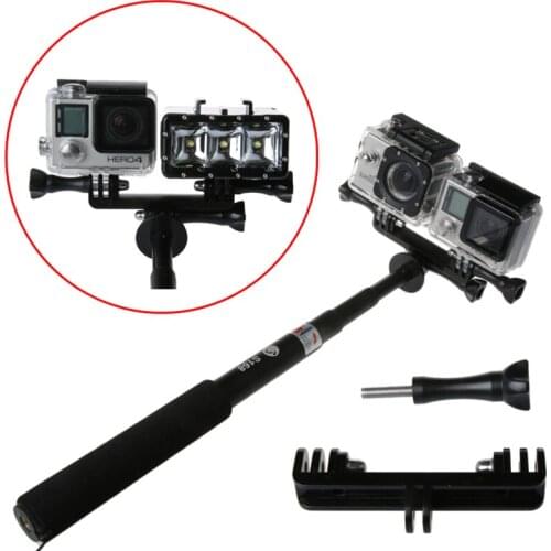 Dual Bracket Tripod Holder Selfie Stick Handheld Monopod for Gopro Hero 8 /7/6/5/4/3+ xiaoyi Yi 4K SJCAM SJ4000 Sports Camera