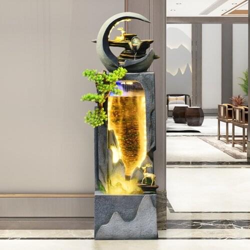 Zq Modern Lucky Decoration Hallway Balcony Courtyard Garden Resin Fish Pond Circulating Water