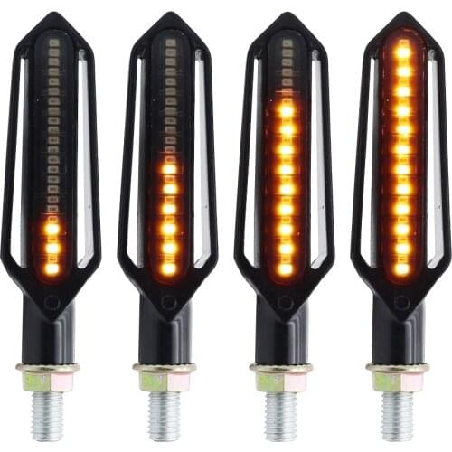 Three-use Flowing Water lighting LED Motorcycle Turn Signal Red Brake Lamp White DRL Indicators Blinkers Flicker For Harley