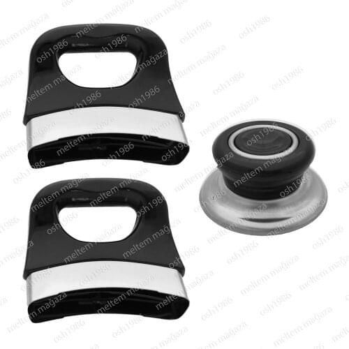 Universal Replacement Cookware Kitchen Accessory Knob Screw Handle Pan Hand Grip Handle Cover 1 SET Black HT-TT0001-2
