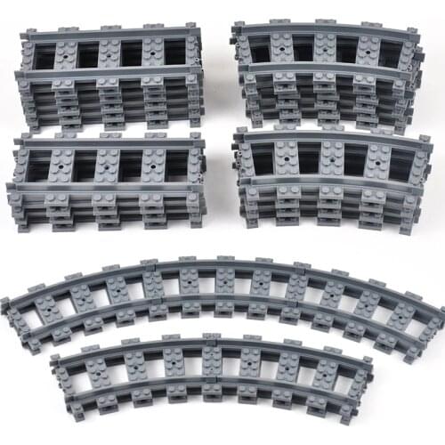 High Quality City Train Track Soft Straight Curved Track Sets Building Blocks compatible For VariousTrains Kid Toy Gifts