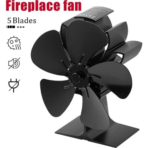 Winter Fireplace Fan 5 Blades Heat Powered Stove Fan Log Wood Burner Ecofan Quiet Home Fireplace Fan Efficient Heat Distribution