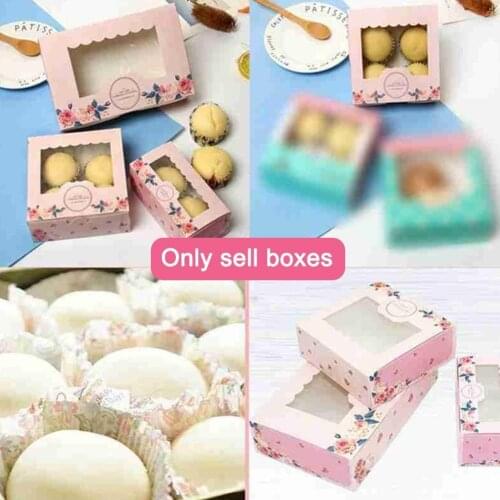 1pc 3 Size Diy Gifts Package With Window Printed Cake Box Muffin Wedding Dessert Christmas Packaging Home Packaging Party P5O8