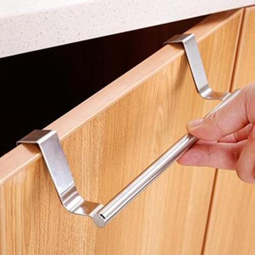 1pc Steel Bathroom Towel Stand Rack Kitchen Cupboard Hanger Cabinet Door Chest Hanging Sundries Storage Shelf Holder