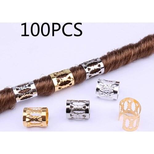 100Pcs/Lot Golden/Silver/Black/Mix Silver Golden Micro Hair rings links Dread Braids Dreadlock Beads Adjustable Hair Accessories