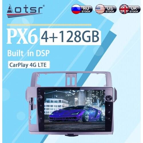 4+128GB For Toyota Land Cruiser PRADO 2014+ Android 10 Wireless Carplay DSP Car Multimedia Radio Player GPS Navigation Player