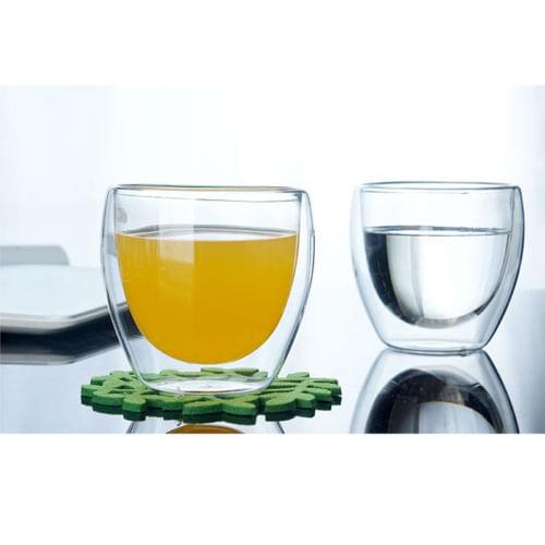 4 Sizes Double-Wall Transparent Glass Insulated Clear Heat Resistant Tea Cup Drink Mug Coffee Glasses 1PC 150/250/350/450ML