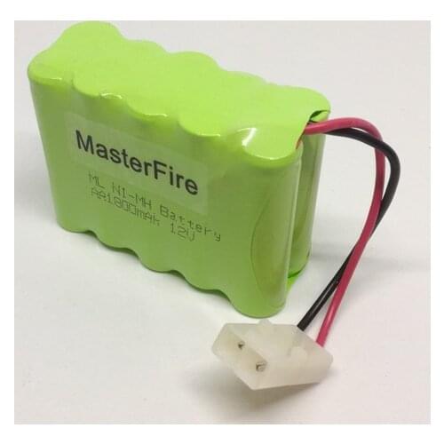 4pcs/lot MasterFire 12V AA 1800mah Ni-MH Battery For Cleaner Toys Car 1800mah 12V Rechargeable NiMH Batteries Cell with Plugs