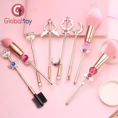8Pcs Sailor Moon Baby Cosmetic Makeup Brush Set Eye Liner Shader Foundation Powder Makeup Brush Set For Kids Cosmetics Tools Kit