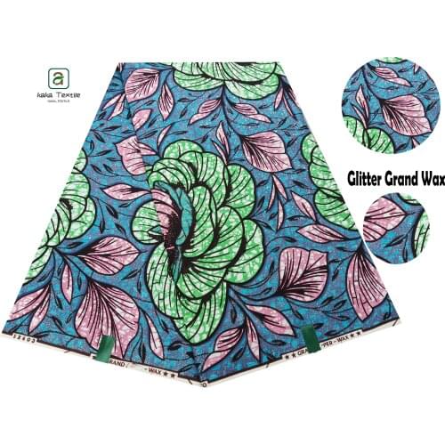 African Grand Wax Fabric 100% Cotton Real Original Prints New Ankara Soft Pagne Stuff 6 Yards Great Design Sewing Wedding Dress