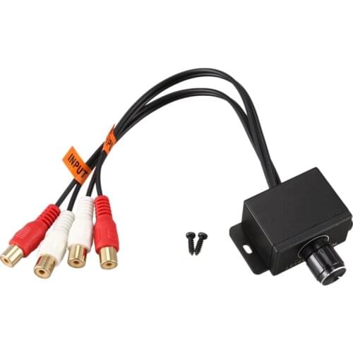 Car Home Audio Amplifier Bass RCA Gain Level Volume Control Knob LC-1 Black