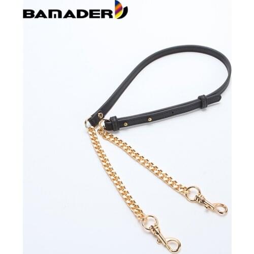 BAMADER Chains Bag Strap Replacement Metal Chain Shoulder Straps Adjustable leather Chain Woman Bag Accessories Obag DIY Strap