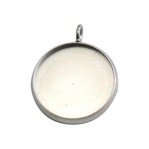 Beadsnice Stainless Steel Pendant Setting Blank Bezel Pendants Cabochon Tray Jewelry Making Findings 38728