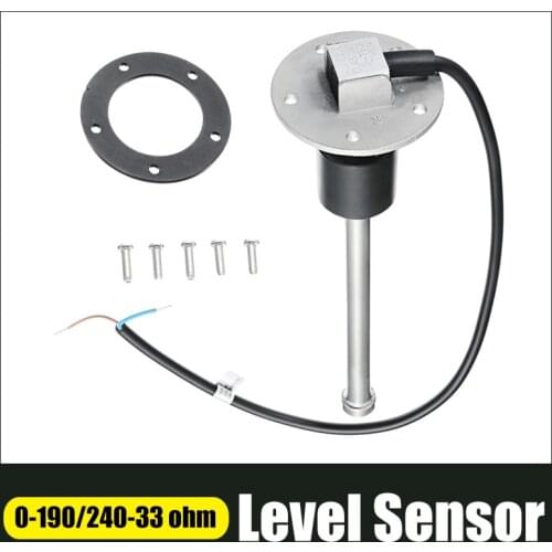 Stainless Steel Boat Car Fuel Sending Unit 0~190 ohm/ 240~33 ohm Level Sensor for Fuel & Water Level Gauge with 150 to 600 mm