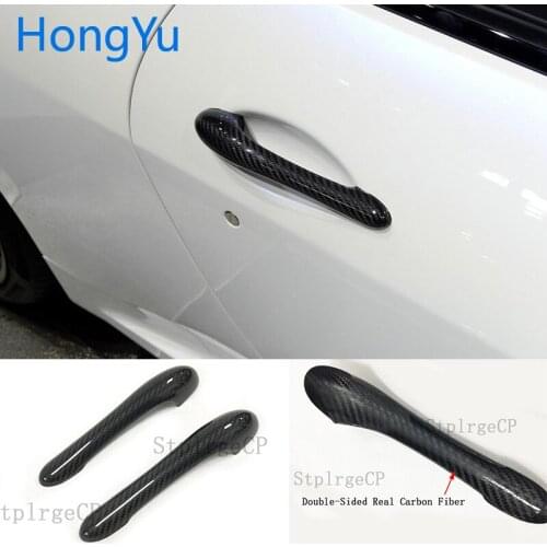 For Maserati GranCabrio Coupe 2 Door 2008 - 2015 Carbon Fiber Auto Door Handle Knob Exterior Trim Covers