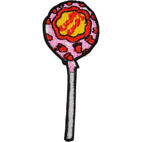 Fruit Food Pizza Ice Cream Clothes Patches for Stripes Food Clothing Stickers Iron on Appliques Embroidery Lollipop Badges