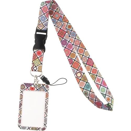 JF346 Yoga Women Lanyard Work ID Name Badge Case Clear Bank Credit Card Badge Holder School Student Office Accessories