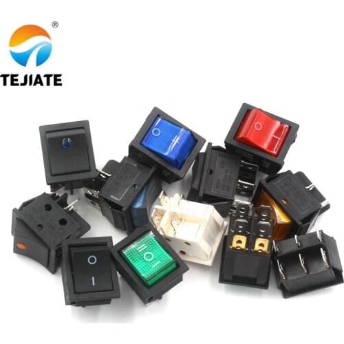 5PCS KCD4 Microswitch Electric Cooker Frying Pan Boat-type Toggle Switch Ship-type Seesaw 4/6 Feet 2/3 Gear Power Button Unit