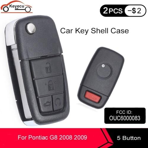 KEYECU 4 Button Remote Flip Key Shell with 4 button + 1 panic 5 Button for VE HOLDEN Commodore Compatible For Pontiac G8
