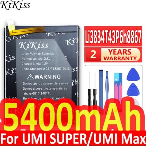 KiKiss Endurable 5400mAh Mobile Phone Replacement Battery Li3834T43P6h8867 For UMI SUPER/For UMI Max Batteries