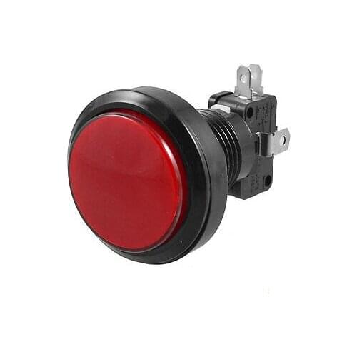 36mm Dia Red Round Push Button w Micro Limit Switch for Arcade Video Game