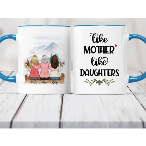 Colorful Personalized Mug Mother & Daughters Like Daughter Custom Made Coffee Cups Mugs Mothers Day RR2046